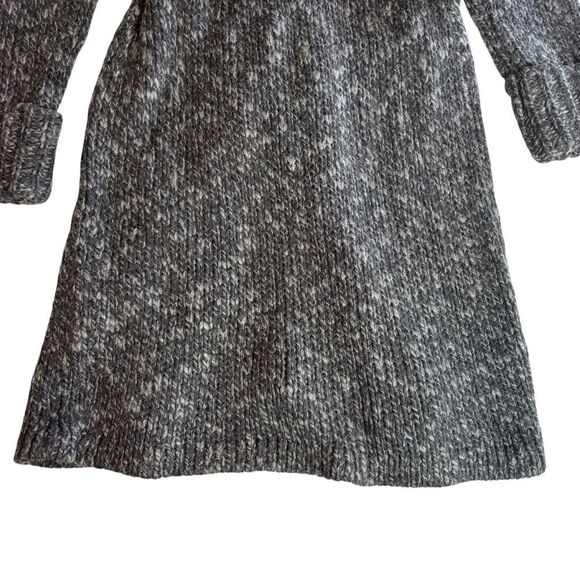 Vintage 90's Express Charcoal Grey Wool Blend Belted Longline Cardigan Sweater L - Picture 11 of 13